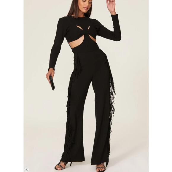 Cinq a Sept Pants Women 0 Remy Fringe Wide Leg Boho Western Rock and Roll Dressy - Picture 1 of 16